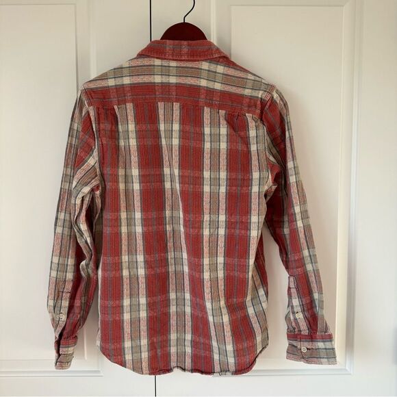 Lucky Brand Size S Classic Fit Red Textured Fabric Flannel - Picture 3 of 4